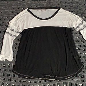 Black and White Long-Sleeved T-Shirt